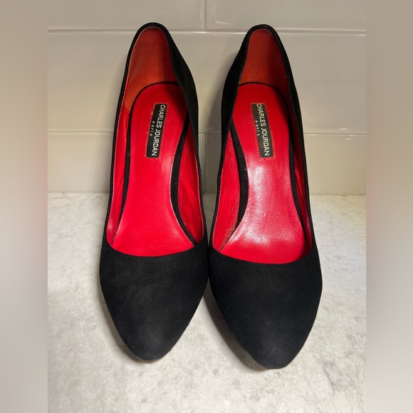Charles Jourdan Andes black Stilettos -SZ 7.5 - Picture 1 of 6